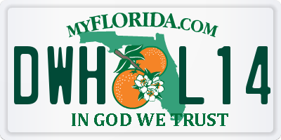 FL license plate DWHL14