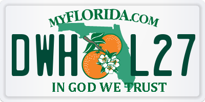 FL license plate DWHL27