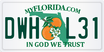 FL license plate DWHL31