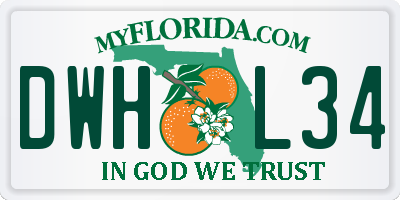 FL license plate DWHL34