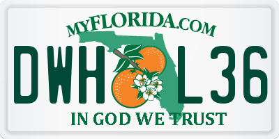 FL license plate DWHL36