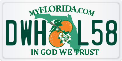 FL license plate DWHL58