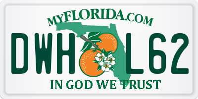 FL license plate DWHL62