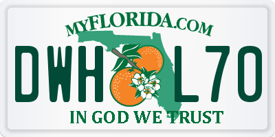 FL license plate DWHL70