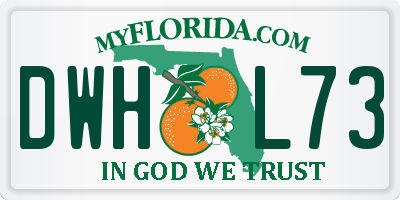 FL license plate DWHL73