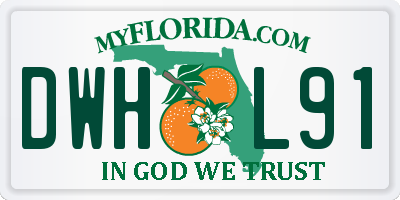 FL license plate DWHL91
