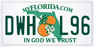 FL license plate DWHL96