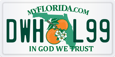 FL license plate DWHL99