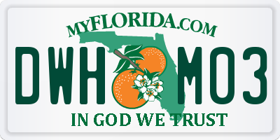 FL license plate DWHM03