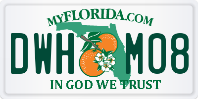 FL license plate DWHM08