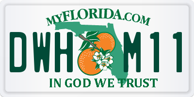 FL license plate DWHM11