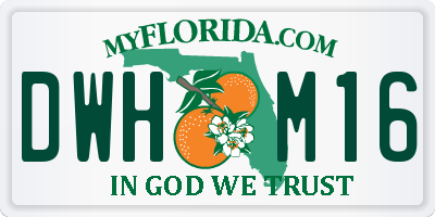 FL license plate DWHM16