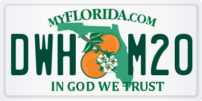 FL license plate DWHM20