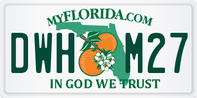 FL license plate DWHM27