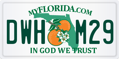 FL license plate DWHM29
