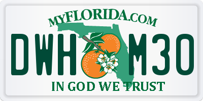 FL license plate DWHM30