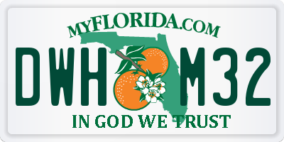 FL license plate DWHM32