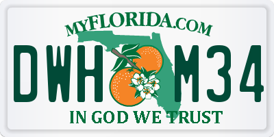 FL license plate DWHM34