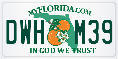 FL license plate DWHM39