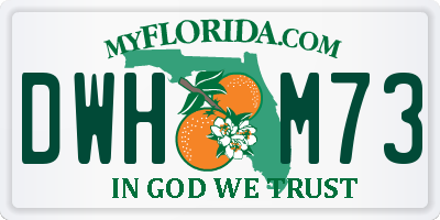 FL license plate DWHM73