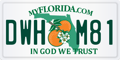 FL license plate DWHM81