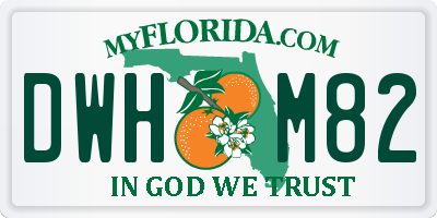 FL license plate DWHM82