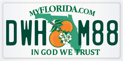 FL license plate DWHM88