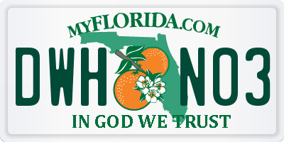 FL license plate DWHN03