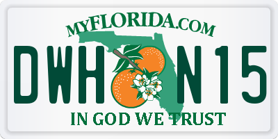 FL license plate DWHN15