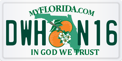 FL license plate DWHN16