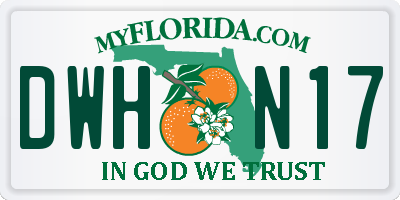 FL license plate DWHN17