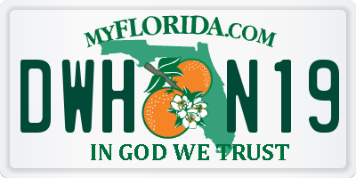 FL license plate DWHN19