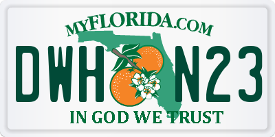 FL license plate DWHN23