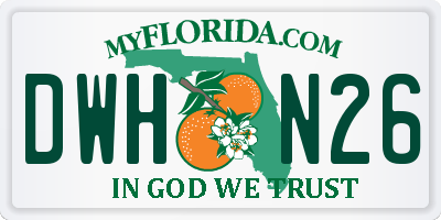 FL license plate DWHN26