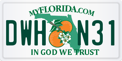 FL license plate DWHN31