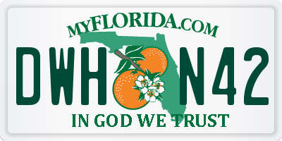 FL license plate DWHN42