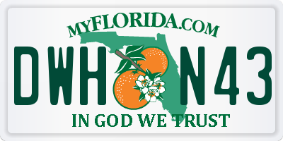 FL license plate DWHN43