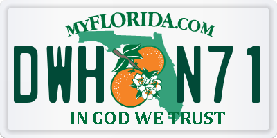 FL license plate DWHN71