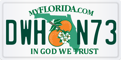 FL license plate DWHN73