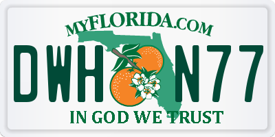 FL license plate DWHN77