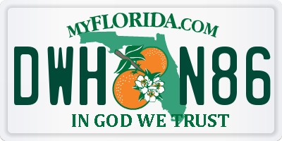 FL license plate DWHN86
