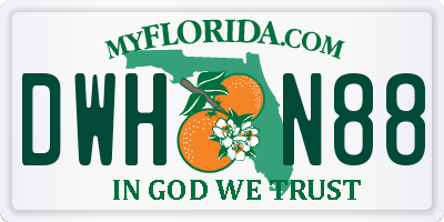 FL license plate DWHN88