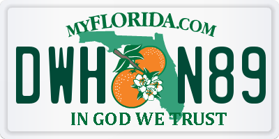 FL license plate DWHN89
