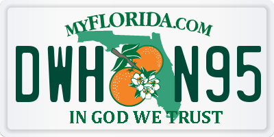FL license plate DWHN95