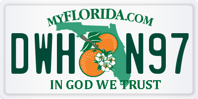 FL license plate DWHN97