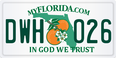 FL license plate DWHO26