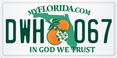 FL license plate DWHO67