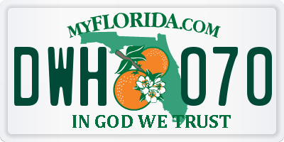 FL license plate DWHO70
