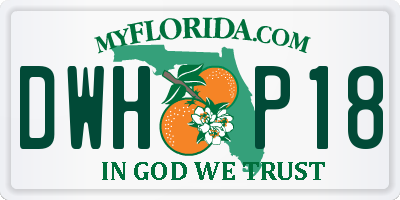 FL license plate DWHP18