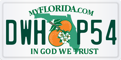 FL license plate DWHP54